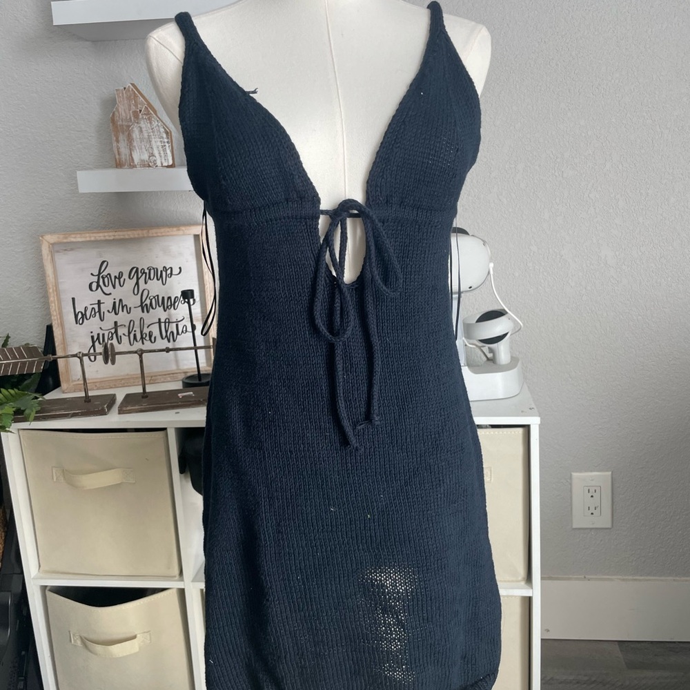 Zara navy  Knit Swim Cover-Up
